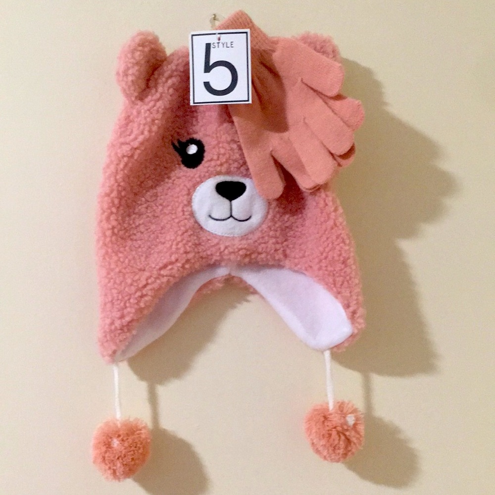 Kids Critter Hat & Mitten set